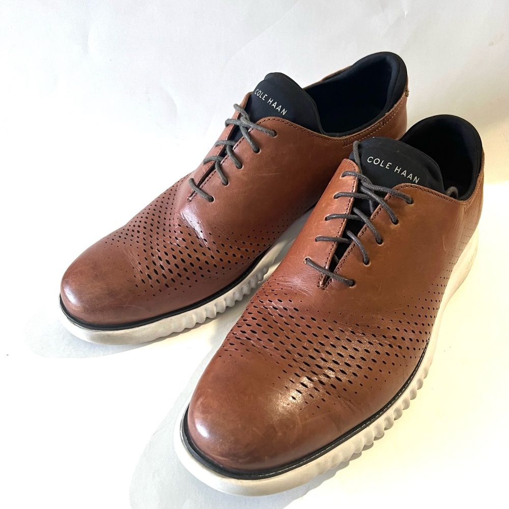 Cole Haan Tan Leather Oxfords with White Soles